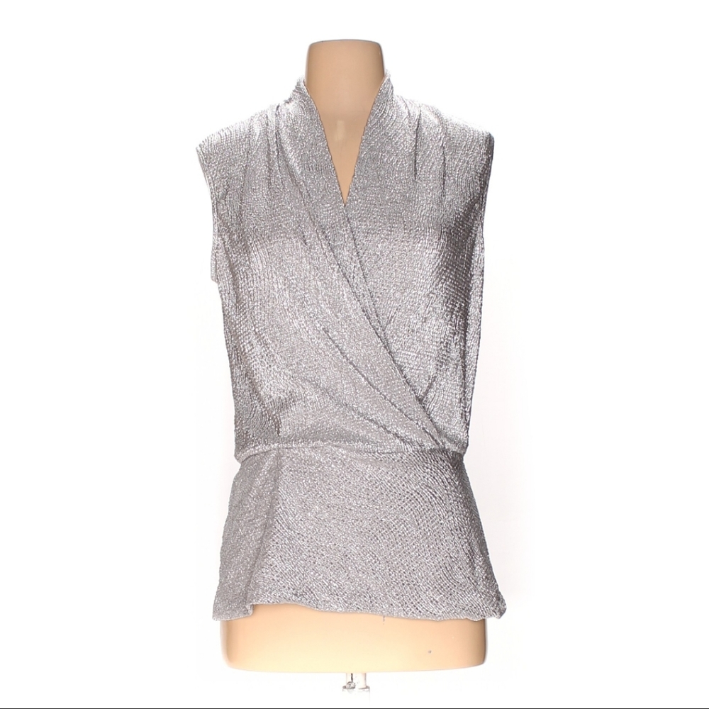 Boston Proper Sleeveless Top Silver Small